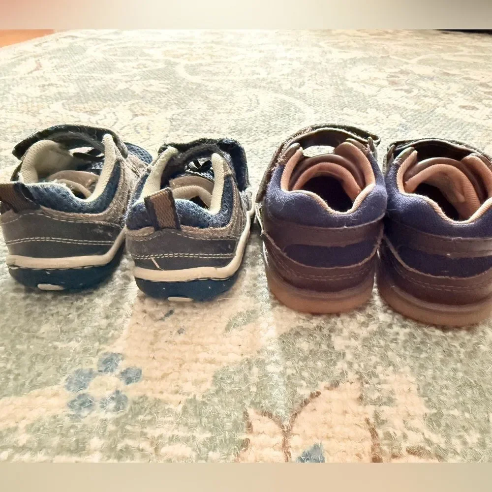 Stride Rite Shoes Set - Blue and Brown size 3w and 3.5